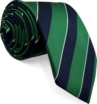 Shlax & Wing Ties for Men Blue and Green Striped Mens Necktie Skinny Slim