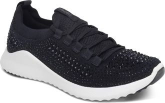 Aetrex Womens Carly Arch Support Sneaker In Black Sparkle