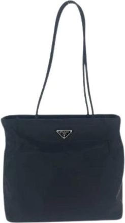 Prada Pre-owned Tote Bags, female, Black, Size: ONE SIZE Pre-owned Tessuto Nylon 2way Bag