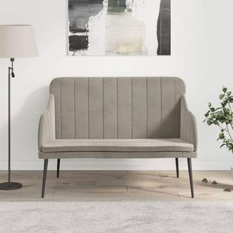 vidaXL Furniture Limited - Banco De Terciopelo Gris Claro 110x76x80 Cm