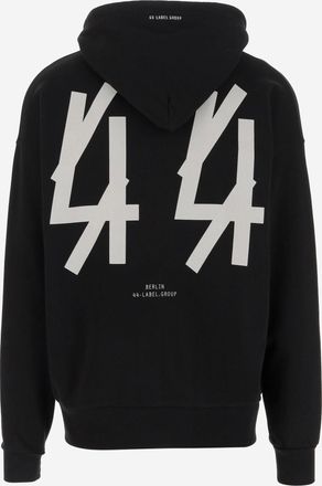 44 Label Group Mens Cotton Logo Sweatshirt Black Sweatshirts Sweater