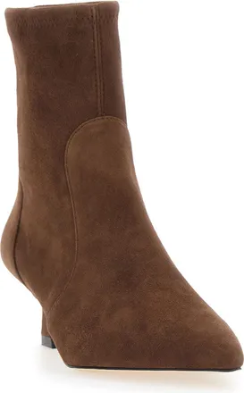 Stuart Weitzman Womens Ankle Boots Vinnie Bootie 50 Brown Leather
