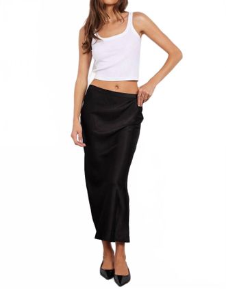 bobi Bias Cut Maxi Skirt In Black