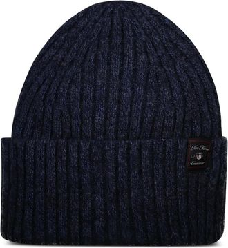 GANT wool blend mouline beanie - men - Wool/Cotton/Alpaca/Polyamide - One Size - Blue