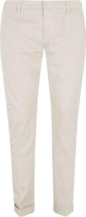 Dondup Beige Slim Fit Turn-Up Trousers