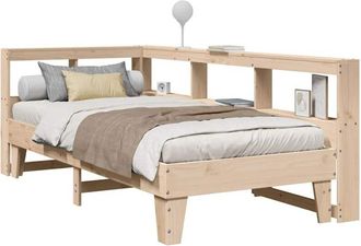 vidaXL Cama Con Estanter&iacute;a Sin Colch&oacute;n Madera Maciza De Pino 75x190 Cm Vidaxl