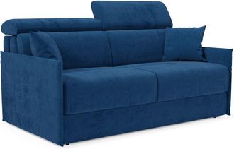Divani.Store Miryam Sof&aacute; Cama Con Reposacabezas Reclinables En Suave Tejido Antimanchas T31 149 Cm Azul