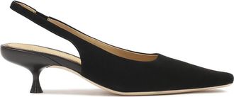 Kazar Zwarte su&egrave;de pumps met open hiel en verlengde neus - Dames - Pumps - Zwart - 39 EU - Su&egrave;de - Schoenen