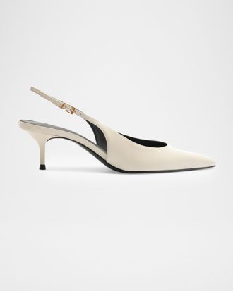 Schutz 50mm Paola Leather Slingback Pumps