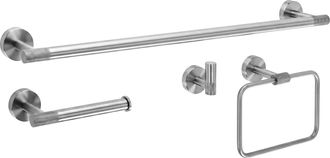 Rea Juego De Perchas Para Ba&ntilde;o Rea Grid Brush Nickel