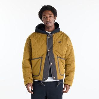 New Balance Hombre Quilted Bomber en Marr&oacute;n, Nylon, Talla 2XL