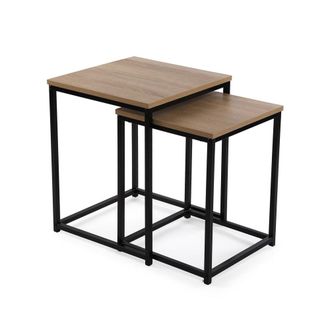 VERSA Mesa auxiliar (set de 2) en madera aglomerada marr&oacute;n