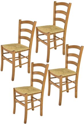 Tommychairs Tommychairs 4 Sillas Venice En Haya Roble Y Asiento En Paja