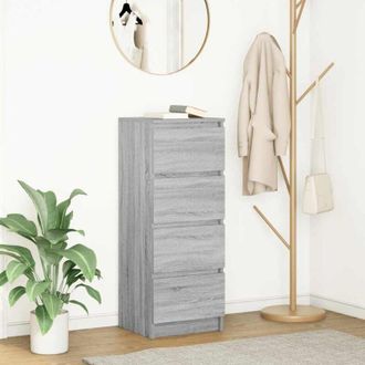 vidaXL Credenza Grigio Sonoma 37,5x35x99 cm in Legno Multistrato - Vidaxl