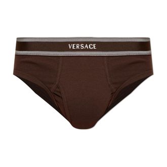 Versace Bottoms, male, Brown, Size: 2XL Ribbed Cotton-Jersey Briefs