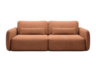 VENTE-UNIQUE.COM Sof&aacute; cama poli&eacute;ster 3 plazas terracota 238x103cm