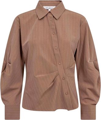 Co'Couture Overhemden, Dames, Bruin, XL, Polyester, Daisycc Cord Shirt
