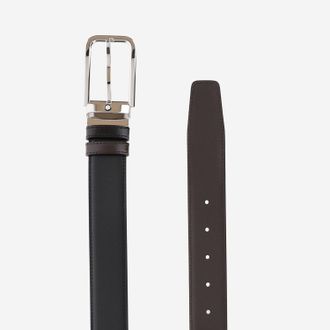 Montblanc Mens Reversible Leather Belt Multicolour