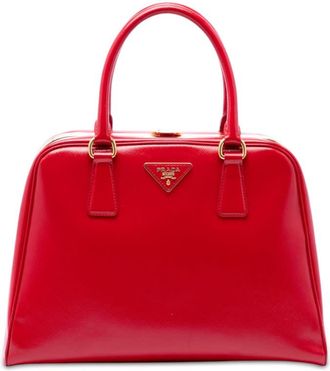 Prada Pre-owned Prada Saffiano Vernice Pyramid Frame Handbag Ladies YCS5BIMD3TXCV90F