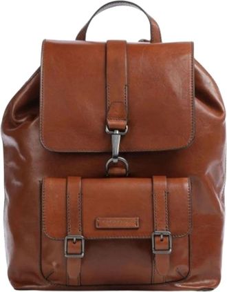 The Bridge Bruine leren rugzak Cesare Line - Dames - Rugzakken - Bruin - ONE Size - Tassen