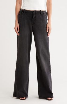 Good American Wide Leg Pull-On Jeans in Black at Nordstrom Rack, Size X-Small