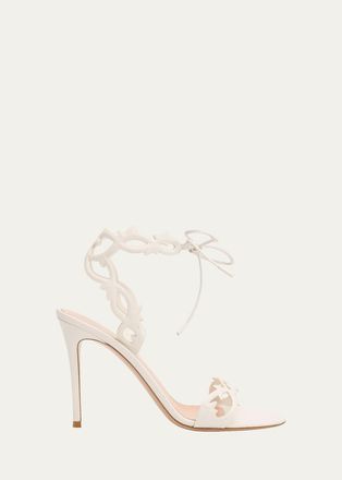 Gianvito Rossi 95mm Nappa Leather Vine Ankle-Tie Sandals