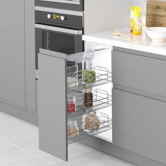 Emuca Emuca - Carro Extra&iacute;ble Suprastar Con Cierre Suave, M&oacute;dulo 400mm, Acero, Cromado