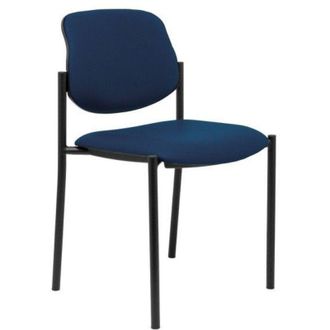 Piqueras y Crespo Piqueras Y Crespo Villalgordo Silla Confidente De 4 Patas Y Estructrua Negra Tejido Similpiel Color Azul Marino