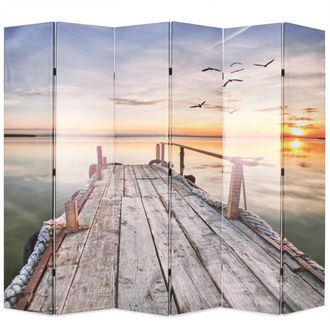 vidaXL Biombo Divisor Plegable 228x170 Cm Lago Vidaxl
