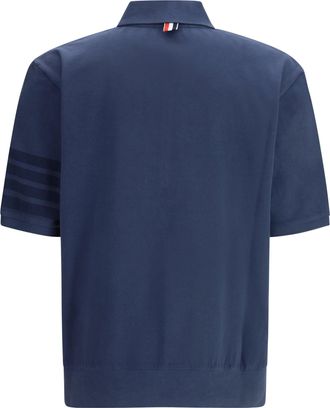 Thom Browne Mens Cotton Polo Navy Shirts T-shirts And Polos