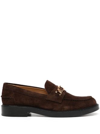 Tod's T-chain leather loafers - Brown