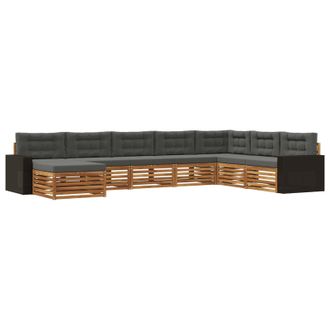 vidaXL Conjunto De Sof&aacute;s De Exterior 8 Pcs Natural Y Antracita Vidaxl
