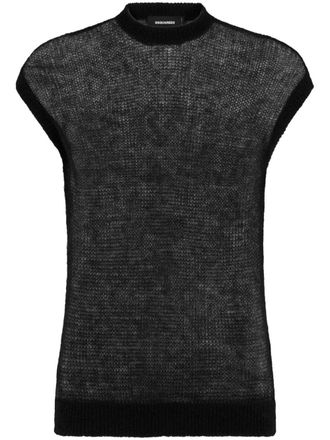 Dsquared2 mohair-blend sweater vest - men - Mohair/Polyamide/Wool - M - Black
