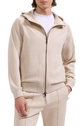 Bugatchi Soft Touch Knit Hoodie in Almond at Nordstrom, Size Xx-Large