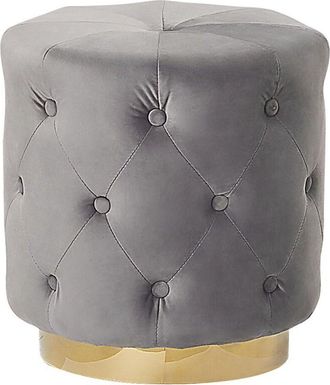 Beliani Pouffe CARROLLTON Velvet Light Grey
