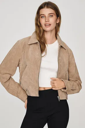Blank NYC Cropped Suede Moto Jacket