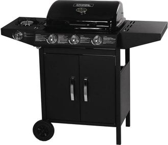 Habitat et Jardin Barbecue gas Festa 4 - 4 fuochi di cui 1 laterale - 10,5kW - nero