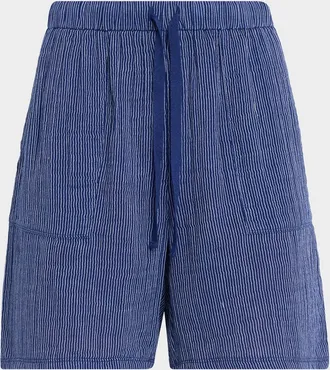 Eileen Fisher Striped Gauzy Organic Cotton Shorts