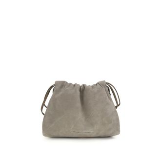 Brunello Cucinelli Gray Calf Leather Bos Taurus Clutch Womens Bag