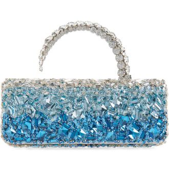 L'Alingi Malika Embellished Satin Clutch in Blue at Nordstrom