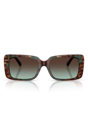 Tiffany & Co. 55mm Gradient Rectangular Sunglasses in Brown Tiffany Havana /Azure at Nordstrom