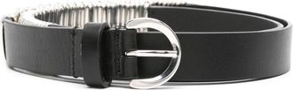 Pinko metal-loops belt - women - Calf Leather - M - Black