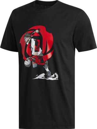 adidas Mens adidas Casual Sports Printing Round Neck Pullover Short Sleeve Black T-Shirt DQ0922