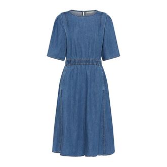 Inwear Midi Jurk - Dames - Casual kleedjes - Blauw - XL - Kleedjes