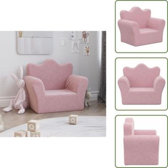 vidaXL The Living Store Divano per Bambini Rosa in Morbido Peluche - Divano peluche