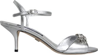 Dolce & Gabbana Silver Crystal AnkleStrap Keira Sandals Womens Shoes (Pre-Owned)