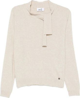 Niù Maglione con collo lavallière - Toni neutri