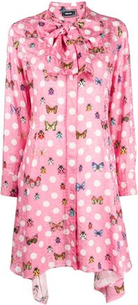 Versace Butterflies & Ladybugs short dress - women - Viscose/Silk - 42 - Pink