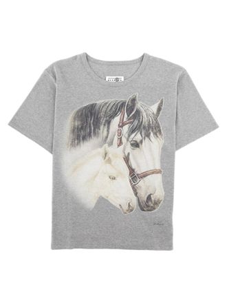 Maison Margiela Grey Horse Print Short-Sleeve T-Shirt