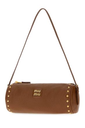 Miu Miu Calfskin Leather Shoulder Bag - Brown